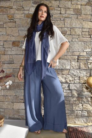 Basso Shirring Sailor Palazzo Pant Airforce